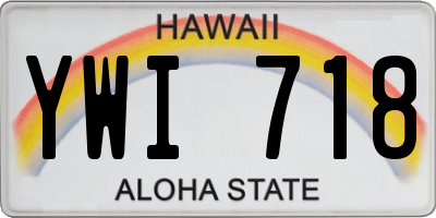 HI license plate YWI718