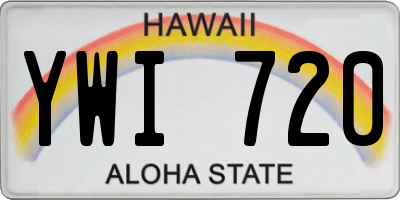 HI license plate YWI720