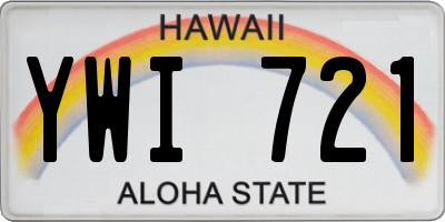 HI license plate YWI721