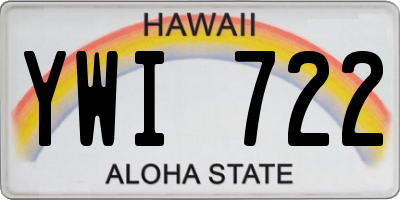 HI license plate YWI722