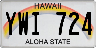 HI license plate YWI724