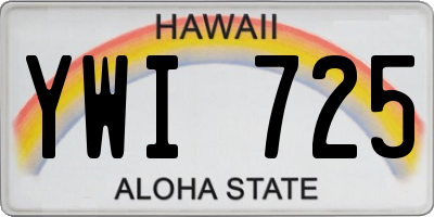 HI license plate YWI725