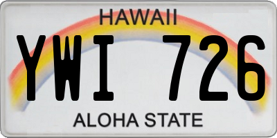 HI license plate YWI726