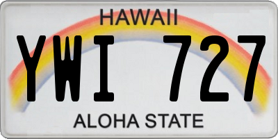 HI license plate YWI727