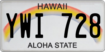 HI license plate YWI728
