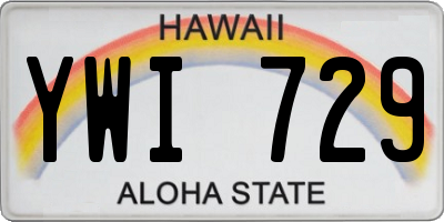 HI license plate YWI729