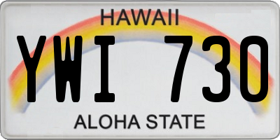 HI license plate YWI730