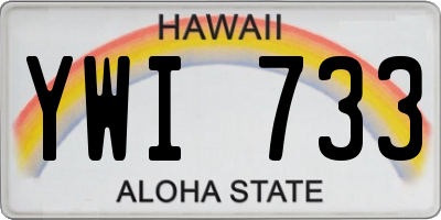 HI license plate YWI733