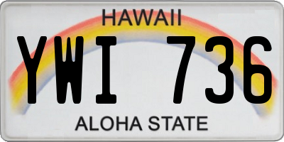 HI license plate YWI736