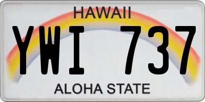 HI license plate YWI737