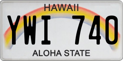 HI license plate YWI740