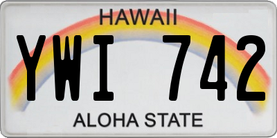 HI license plate YWI742