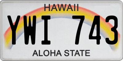 HI license plate YWI743
