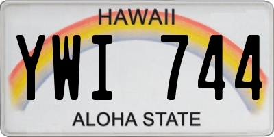 HI license plate YWI744
