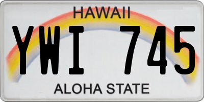 HI license plate YWI745