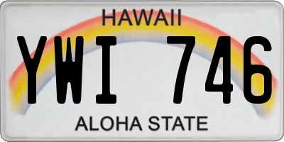 HI license plate YWI746