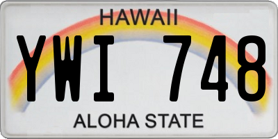 HI license plate YWI748