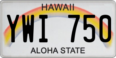 HI license plate YWI750
