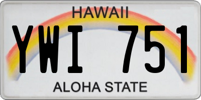 HI license plate YWI751