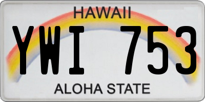 HI license plate YWI753