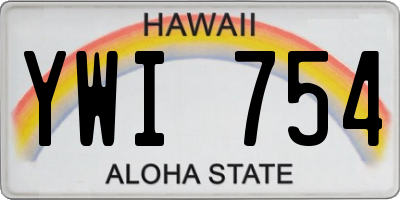 HI license plate YWI754