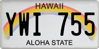 HI license plate YWI755