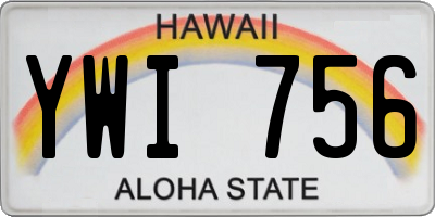 HI license plate YWI756