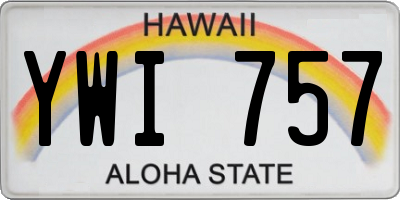 HI license plate YWI757