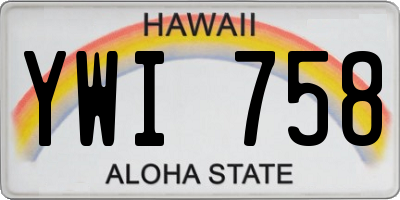 HI license plate YWI758