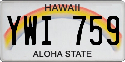 HI license plate YWI759