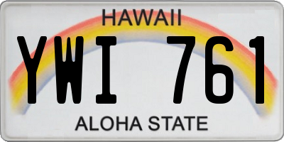 HI license plate YWI761