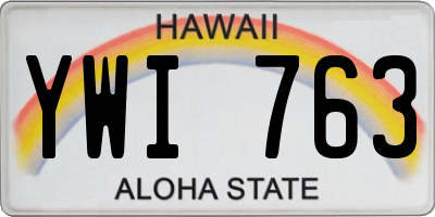 HI license plate YWI763