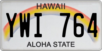 HI license plate YWI764