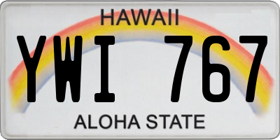 HI license plate YWI767