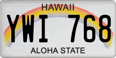 HI license plate YWI768