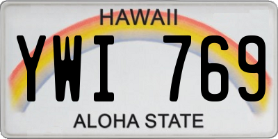 HI license plate YWI769