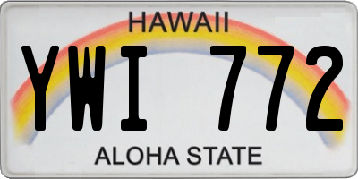 HI license plate YWI772