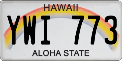 HI license plate YWI773