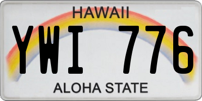 HI license plate YWI776