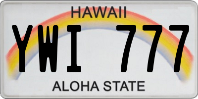 HI license plate YWI777
