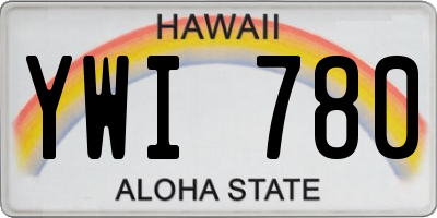 HI license plate YWI780