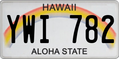HI license plate YWI782