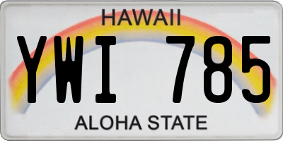 HI license plate YWI785