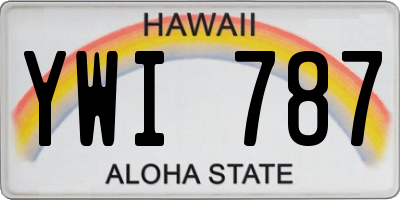 HI license plate YWI787