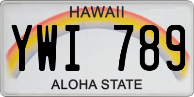 HI license plate YWI789