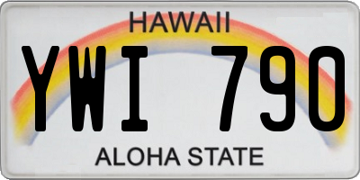 HI license plate YWI790