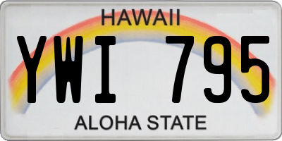 HI license plate YWI795
