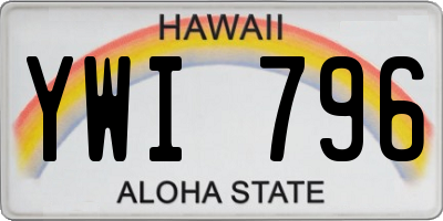HI license plate YWI796