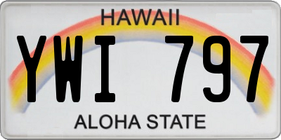 HI license plate YWI797