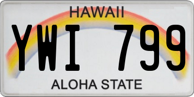 HI license plate YWI799